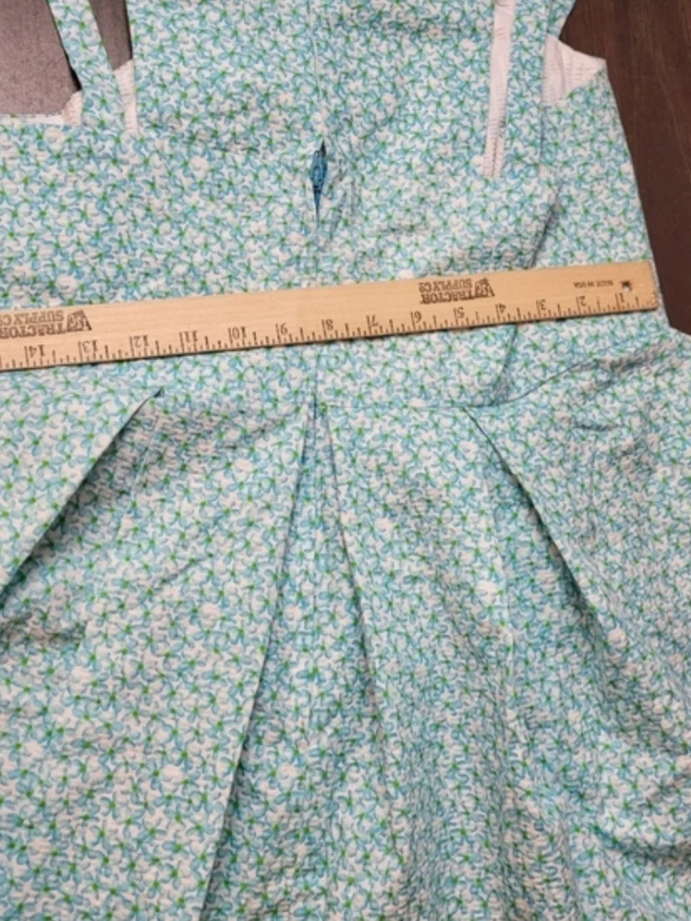 Girls' Handmade Light Green Floral Dress 14/16